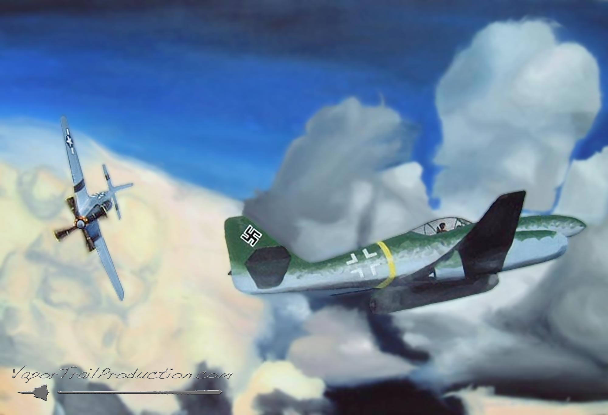 Me262 vs p51 Mustang painting